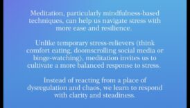 Centru calm: îmbrățișarea meditației pentru ameliorarea stresului